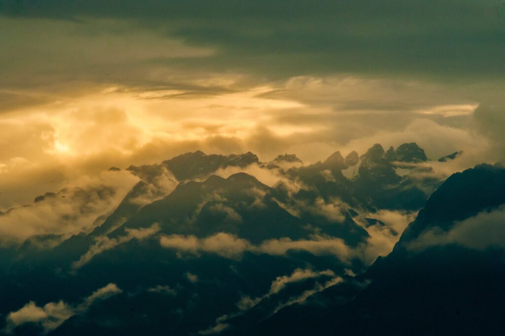 Cloud over the Rwenzori Mountains, western Uganda