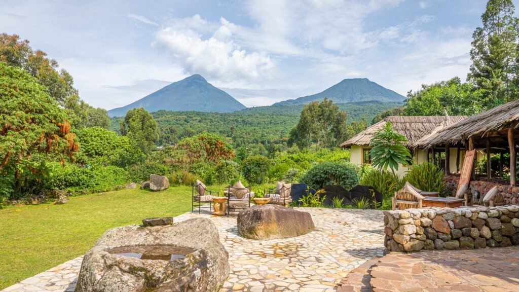 Mount Sabyinyo and Mount Gahinga in Volcanoes National Park, Rwanda