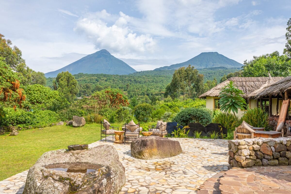 Mount Sabyinyo and Mount Gahinga in Volcanoes National Park, Rwanda