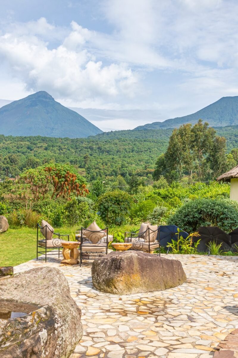 Mount Sabyinyo and Mount Gahinga in Volcanoes National Park, Rwanda