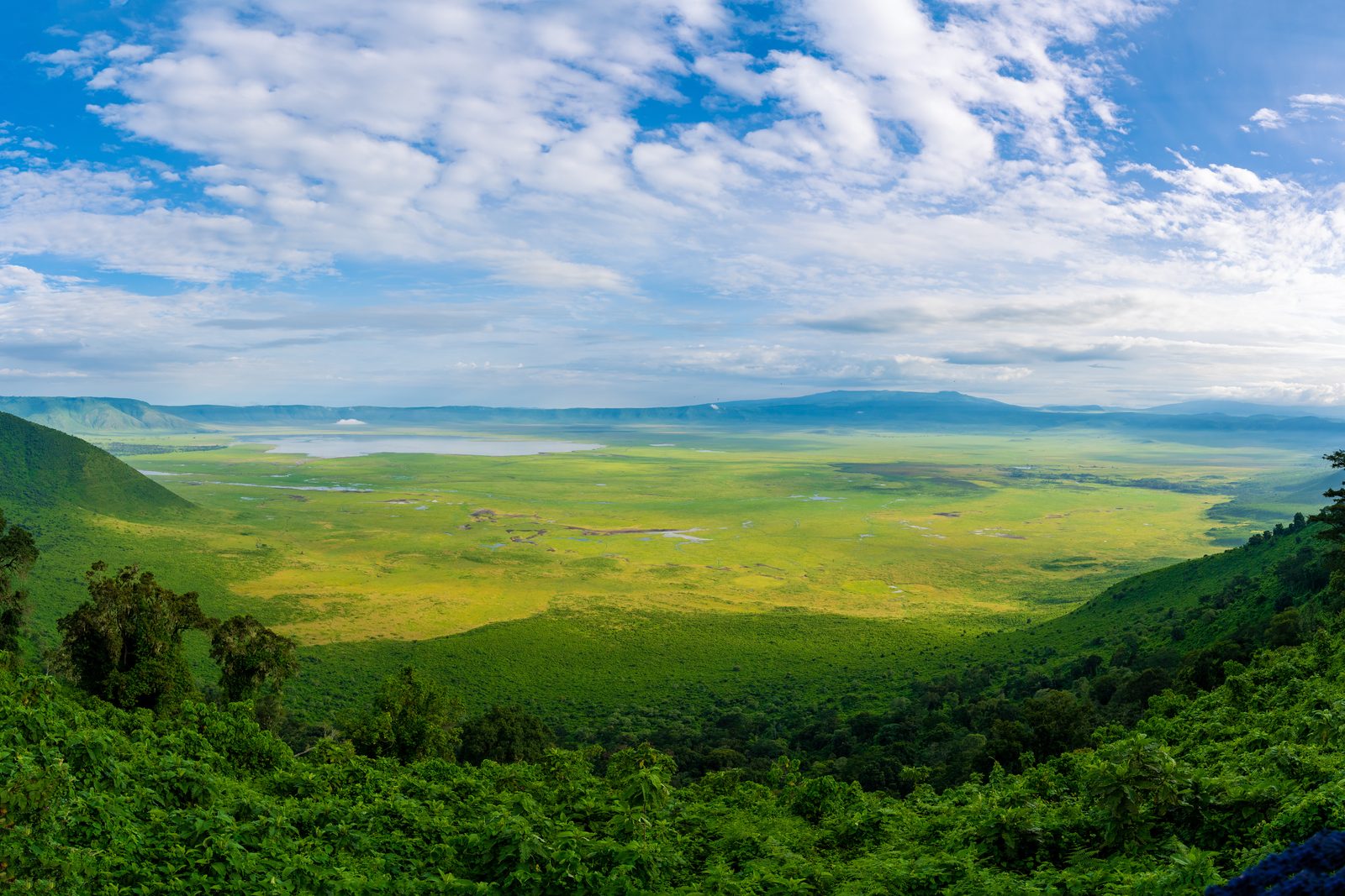 The view across Ngorongoro Crater from the rim, Tanzania