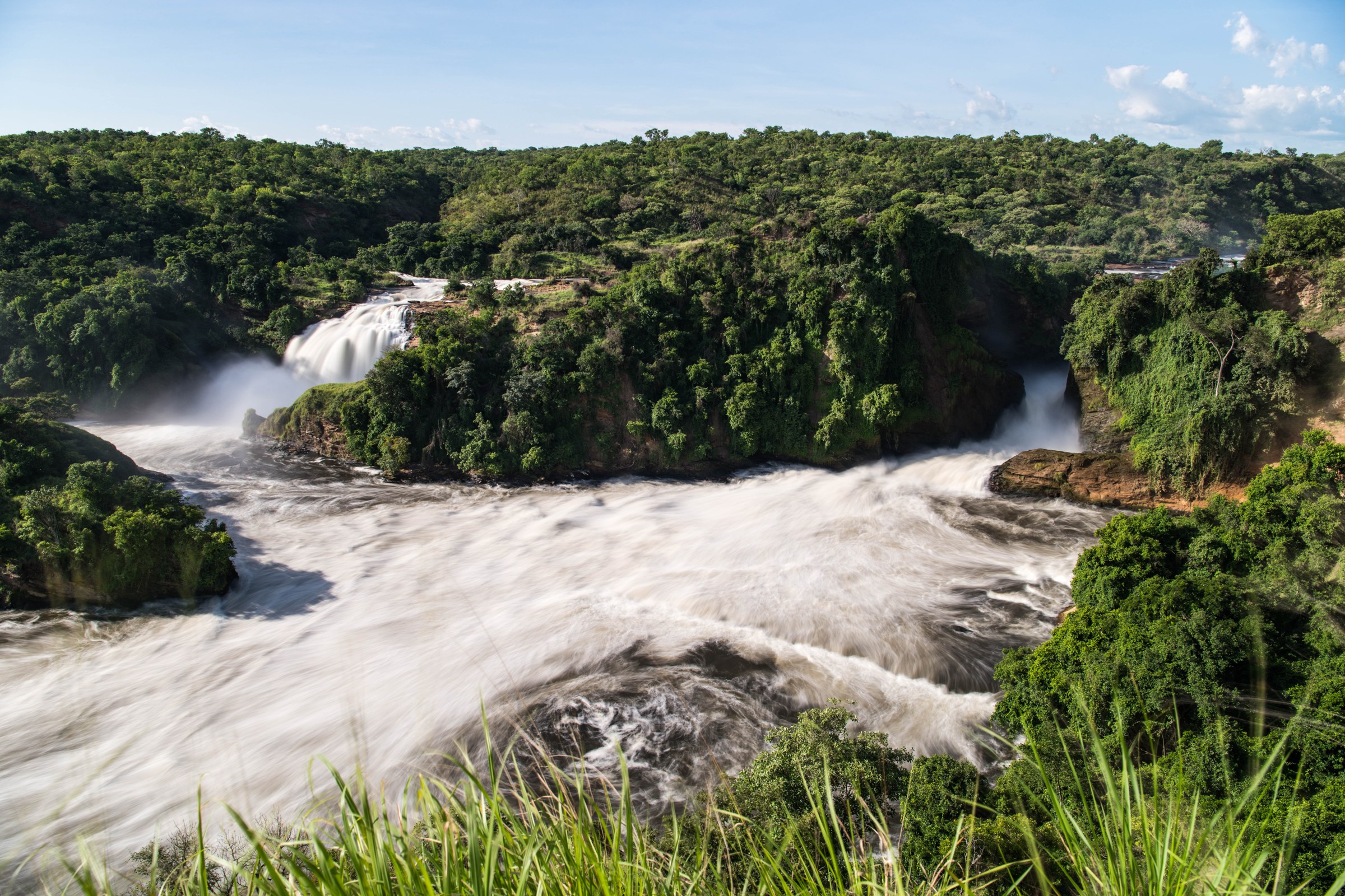 White water on the Victoria Nile below Murchison Falls, Uganda